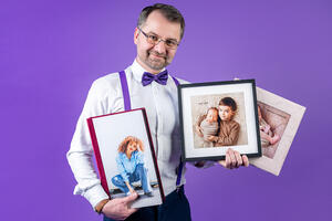 Tomek Holding Folio Box, Framed Print, Photo Book