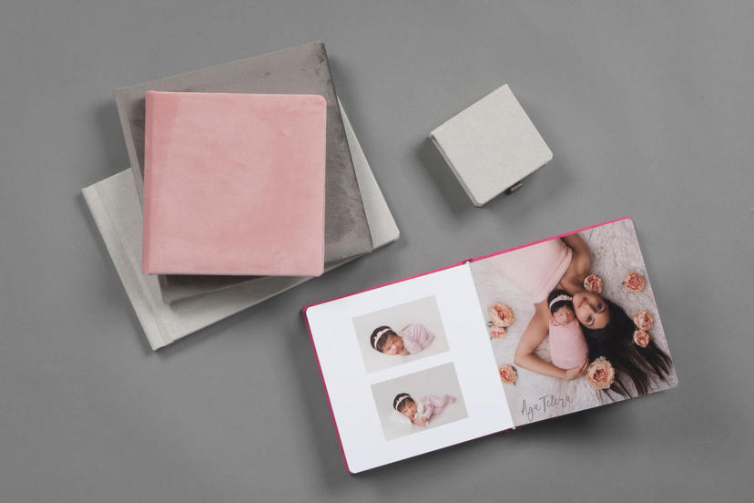 lay flat newborn photo album soft velvet and suede textile photo album printing lab